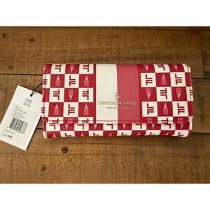 London Fog Wallet Women's Lara Signature Flap Checkered Faux Leather New